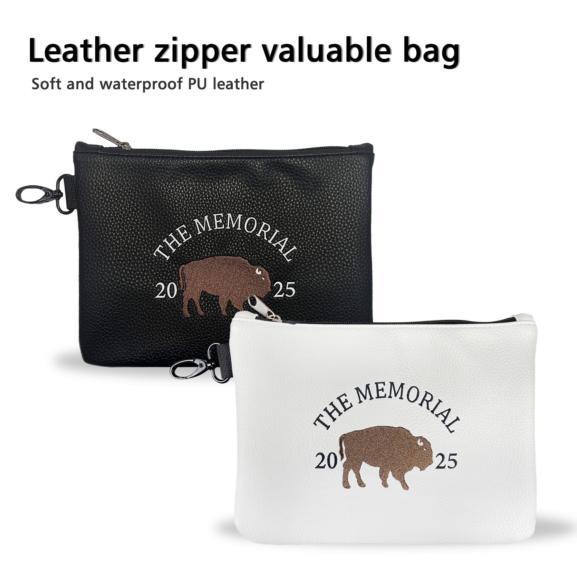 Custom PU Leather Golf Valuables Pouch with Logo Custom PU Leather Golf Valuables Pouch with Logo
